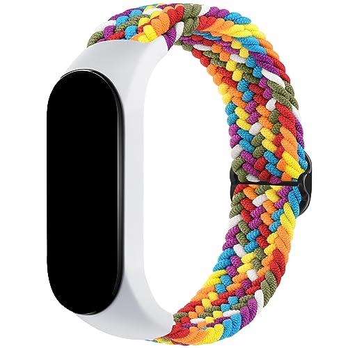 Wanme Bands for Xiaomi Mi Band 5/6 / 7 Strap Women Men, Soft Nylon Sport Strap Compatible with Amazfit Band 5 Replacement Bands Wristband Accessories (Colorful)