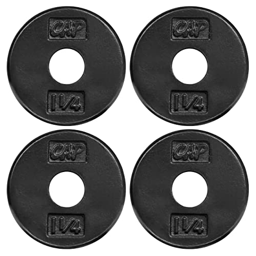 WF Athletic Supply Traditional/Classic 1-inch Hole Standard Solid Cast Iron Weight Plates – Great for Strength Training, Weightlifting, Bodybuilding & Powerlifting, Multiple Choices Available