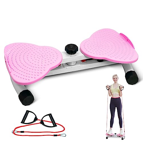 Twist Board The Workout Balance Board Sport Exercise Waist Twister Trainer Trimmer Yoga Training Muscles Fitness Foot Massage Tool (Pink)