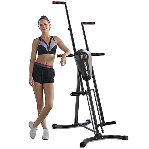 Sportsroyals Vertical Climber Exercise Machine, Folding Climbing Machine Full Body Workout Machines for Home, Stair Climber with Digital Monitor(Max Capacity 300 Lbs)