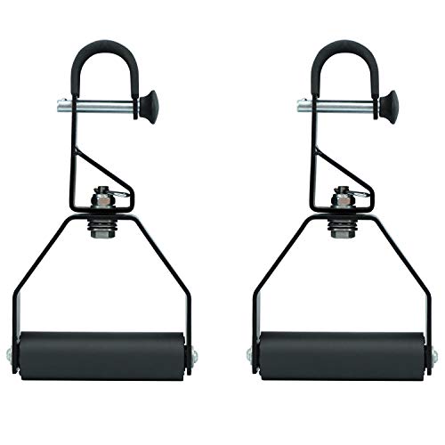 Yes4All Rotating Pull Up Handles for Chin Up Bar, Barbell with Non-Slip & Foam Pad Grips – Doorway Trainer Raised Height Hooks With Thick Rack Pads – Twist Motion for Strength Training Attachment