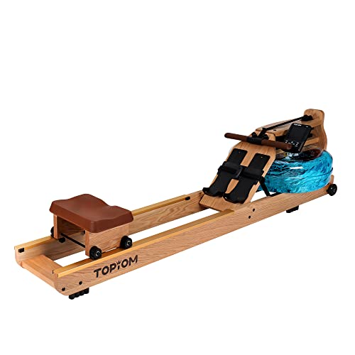 TOPIOM Water Rower Rowing Machine with TM-3 Performance Monitor, Oak Solid Wood + 400 lbs Max Load