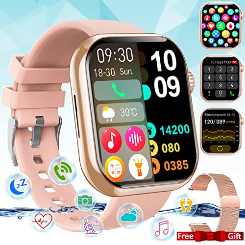 Smart Watch for Women Men,1.88″ Smartwatch with Blood Glucose Blood Pressure Body Temperature Heart Rate Monitor Touch Screen IP67 Waterproof Bluetooth Watch (Make/Answer Call) for Android iOS Phones