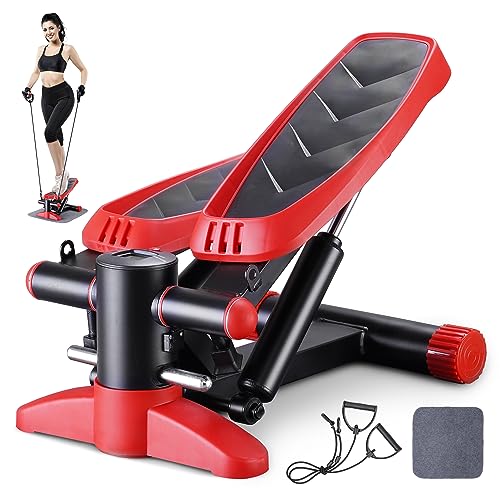 HYD-Parts Mini Stepper, Stair Stepper with Resistance Band, Steppers for Exercise, Vertical Climber Exercise Machine for Home, 330LBS Loading Capacity