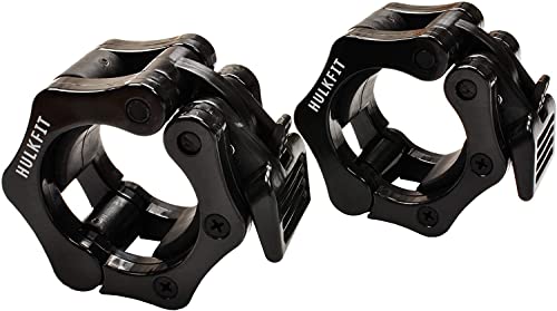 HulkFit 2” Quick Release ABS Olympic Barbell Clamp Clip Collar – Black