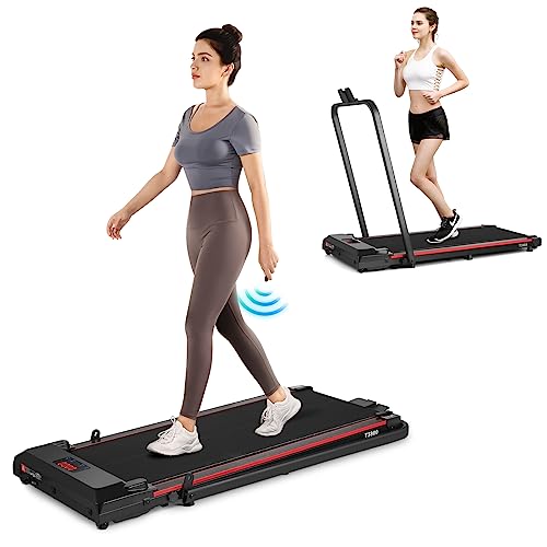 Under Desk Treadmill Advzon Walking Pad 2.5HP Walking Pad Treadmill Under Desk Installation-Free with Phone Holder LED Display Home Treadmills for Small Spaces