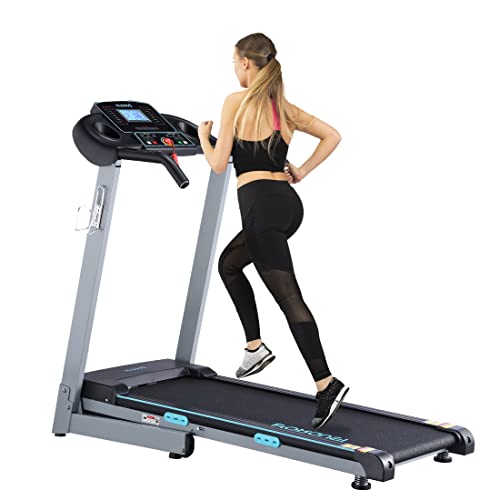 BORGUSI Treadmill with 12% Auto Incline and Bluetooth Speaker, 17.5″ Wide 2.5 HP Folding Electric Treadmill Max 8.5 MPH Speed, 15 Preset Programs LCD Display Running Machine for Home Use