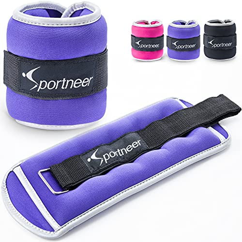 Sportneer Ankle Weights & Wrist Weights -0.5 1 2 3 4 5 Lbs Set of 2 for Men Women Kids Strength Training Arm and Leg Weights Set Comfortable and Soft Perfect for Dancing Running Walking Fitness Workout (Purple, 6 lbs pair (3 lbs each))