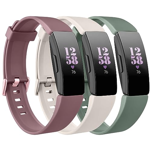 3 Pack Replacement Bands Compatible for Fitbit Inspire 2 / Fitbit Inspire HR/Fitbit Inspire/Fitbit Ace 2, Adjustable Accessory Soft Silicone Sport Wristband for Women Men