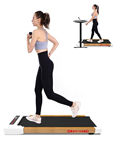 Walking Pad Under Desk Treadmill, Portable Treadmills Motorized Running Machine for Home, 2.25HP Mini Treadmill No Assembly Required Remote Control, 265 Lb Capacity