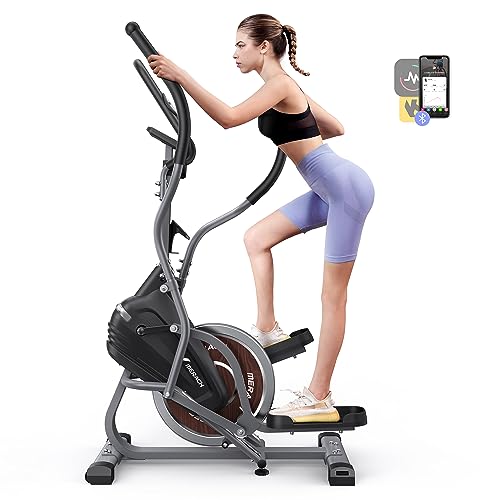 MERACH 3 in 1 Cardio Climber Stepping Elliptical Machine with Exclusive App, Compact Elliptical Training Machines for Home Use, Total Body Fitness, 16-Level Ultra-Quiet Magnetic Resistance, E17