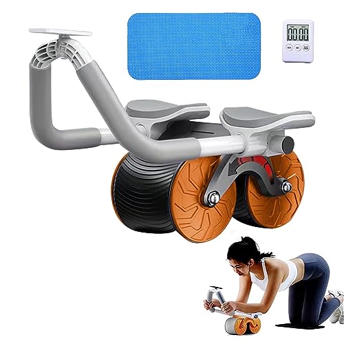 Cnotryipsh Fitness Wheel,Ab Roller Fitness Wheel for Gym and Home Exercise Roller Ab Roller Exercise Equipment for Core Workout Ab Workout Equipment(Orange,Updated Version)