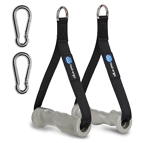 HXD-ERGO Cable Machine Handles for Gym Equipment, Resistance Band Handles for Yoga, Pilates, Strength Training Workout – Exercise Handles for Cable Machine, Resistance Bands (Gray)