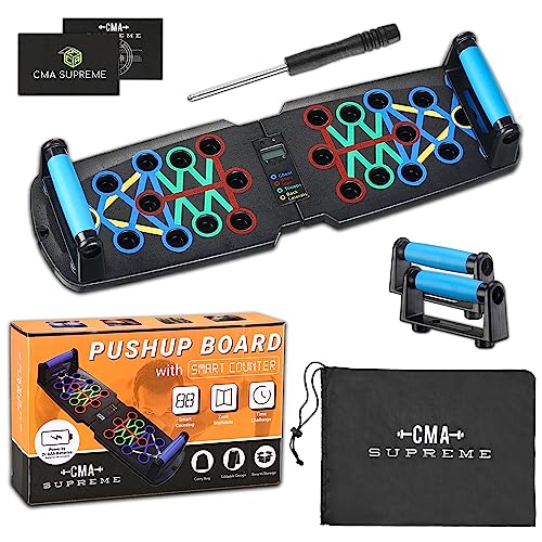 22 in 1 Multifunctional Push Up Board – Smart Counter Pushup Board Home Gym Equipment – Foldable Strength Training Equipment Push Up Board for Men Targets Chest, Biceps, Triceps, Back