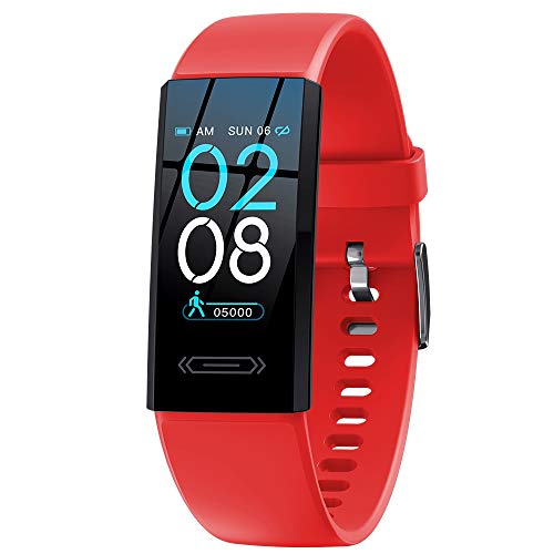 V100S Fitness Tracker with Body Temperature Heart Rate Blood Pressure Sleep Health Monitor, Activity Tracker, Step Calorie Counter Pedometer Watch for Men Women Teens (Red)