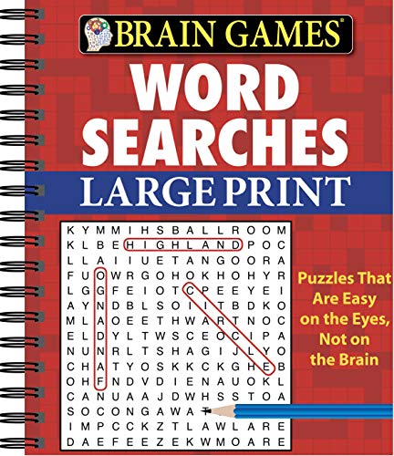 Brain Games – Word Searches – Large Print (Red)