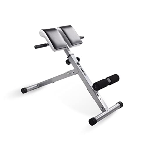 Stamina Hyperextension Bench 2014 – Adjustable and Foldable Exercise Bench Roman Chair with Smart Workout App – Up to 250 lbs Weight Capacity