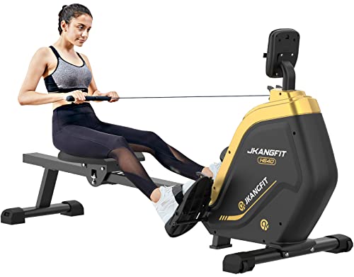 JKANGFIT Folding Rowing Machine – Rowing Machines for Home Use Indoor Magnetic Rower for Full Body with 16 Levels Resistance LCD Monitor Device Holder (Home Use)