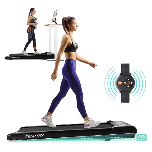 CEARTRY Treadmill with Incline, Under Desk Treadmill with 4% Incline, Walking Pad Treadmill, Incline Treadmill with 12 Preset Programs, Treadmills for Home and Office