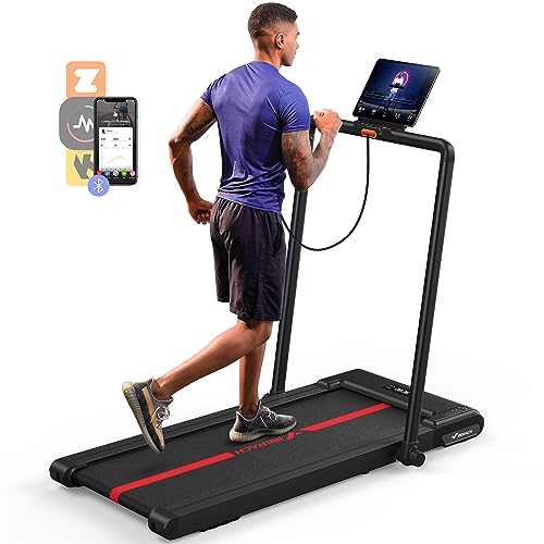 MERACH Treadmill, Walking Pad for Home, 2 in 1 Folding Under Desk Treadmill, 2.5HP Smart Walking Treadmill with APP, 265 LB Weight Capacity, Large Running Belt, LED Display and Remote Control