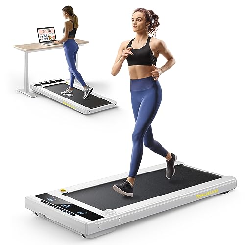 TOPUTURE Under Desk Treadmill, 2.25HP Walking Pad Walking Treadmill with Large Led Display, App & Remote Control, Portable Electric Quiet Jogging Running Treadmill for Home Office