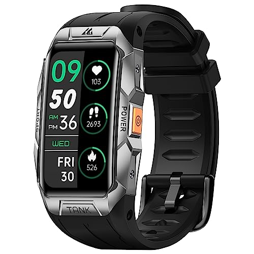 AMAZTIM Fitness Tracker-100M Waterproof,50Days Extra-Long Battery 3D Curved Glass Full Metal Smart Watch,Health&Fitness Watch with 24H Heart Rate/Sleep Monitor,1.47″ HD AMOLED Display,70 Sports Modes
