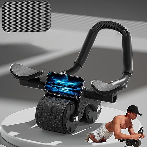 Automatic Rebound Abdominal Wheel-Core Strength Trainer, Ab Workout Equipment,Abdominal Exercise Roller for Home Gym.