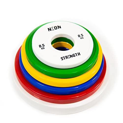 Neon Strength Olympic Weight Plates, bumper plates 2 Inch with pure rubber, Pairs or Sets, Barbell Plates for Strength Training, Weightlifting and Bodybuilding Training in School, Gyms, Rooms