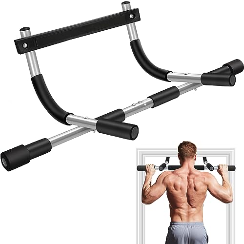 Pull Up Bar for Doorway, Upgrade Chin up Bar for Doorway Without Screws, Portable Strength Training Door Frame Pull-up Bars, Door Workout Bar with Foam Grips for Home
