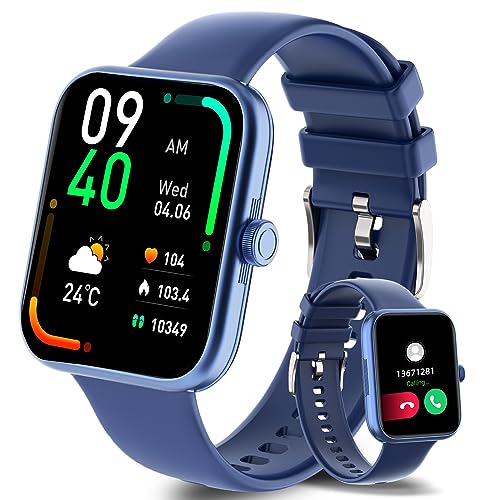 Smart Watch (Answer/Make Call), 1.8″ Smartwatch Fitness Tracker for Android and iOS Phones with Heart Rate,Sleep Tracker, 132 Sport Modes, Blood Oxygen,Ai Voice Control,Fitness Watch for Women Men