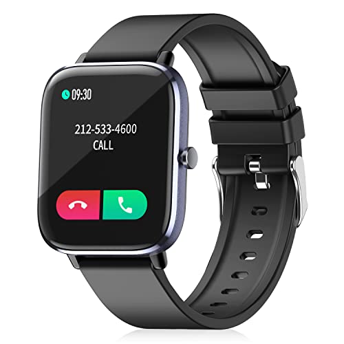 2022 Smart Watch with Bluetooth Call for Men Women, IP67 Waterproof Fitness Tracker with 1.7″ HD Display Blood Pressure Heart Rate Temperature Sleep Monitor for Android and iOS Phones