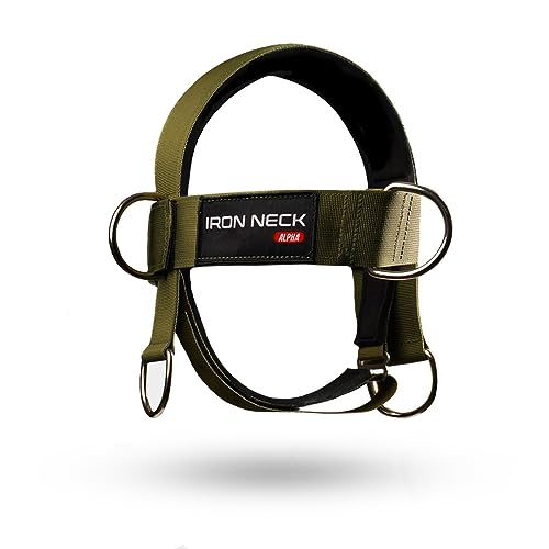 Iron Neck Alpha Training Harness – Neck Harness Workout Accessory – Head Harness/Neck Weight Harness – Neck Training Harness/Weight Lifting Head Harness with Nylon Tether and 2 Carabiners