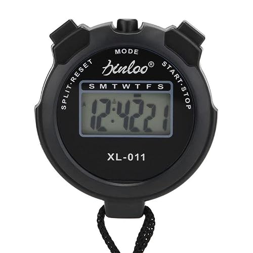 LCD Display Stopwatch Counter Timer Digital Sport Date Alarm Chronograph Compass Multi Function Chronograph Fitness Coach Refrees Black