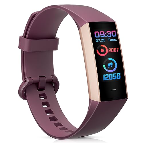 Fitness Tracker Activity Tracker with 1.10″ AMOLED Touch Color Screen, Health Tracker with Heart Rate, Calorie, Step Counter, Indoor Outdoor Tracking, Pedometer Watch for Android Phones Women Men Kids