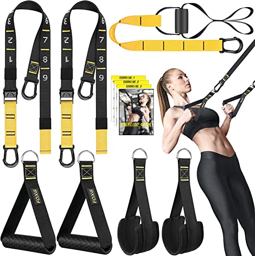 ScandiTech Rraining Kit, Workout Straps for Home, Adjustable Resistance Trainer with Handles, Door Anchor and Carrying Bag for Gym
