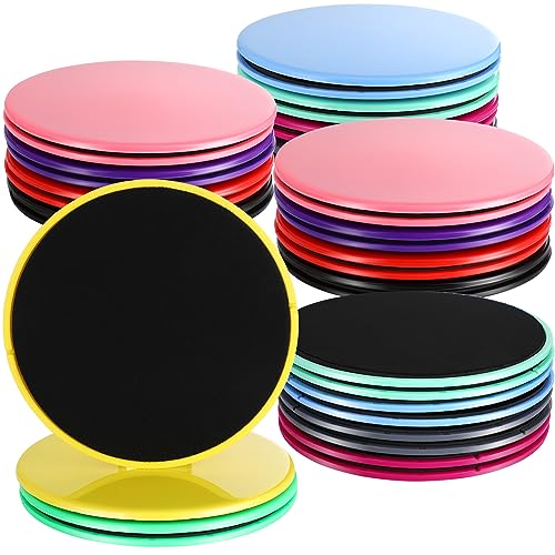 Jenaai 20 Pairs Core Sliders Exercise Glider Discs for Working Out Fitness Slider for Group Training Classes Dual Sided Workout Sliders Abdominal AB Pads for Gym Carpet Hardwood Floor Travel Home