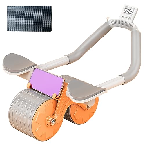 2023 New Automatic Rebound Ab Abdominal Exercise Roller Elbow Support, Abs Roller Wheel Core Exercise Equipment, Automatic Rebound Abdominal Wheel