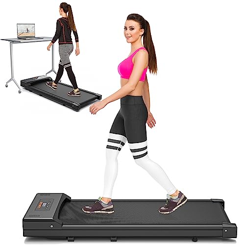 Walking Pad, Under Desk Treadmill for Office Home Use, LUBBYGIM Electric Treadmill Under Desk with 300lbs Capacity, Portable Mini Treadmill in LED Display with Remote(2023NEW)