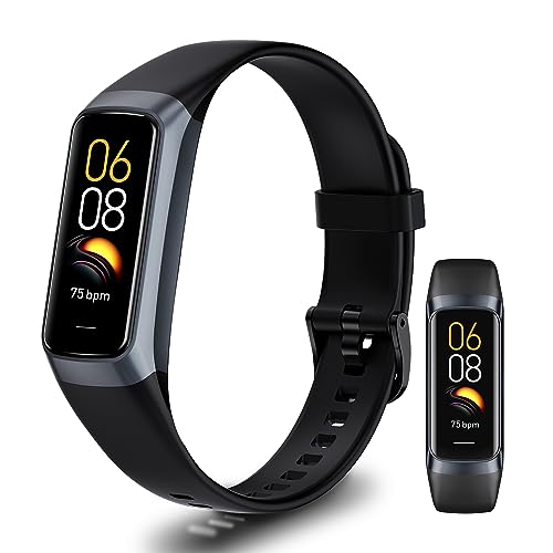SURMOS Fitness Tracker with Blood Oxygen, 24/7 Heart Rate and Sleep Tracking,Calories,Activity Tracker with 1.1″ AMOLED Touch Color Screen, Waterproof Step Tracker for Android iPhones Women Men Kids