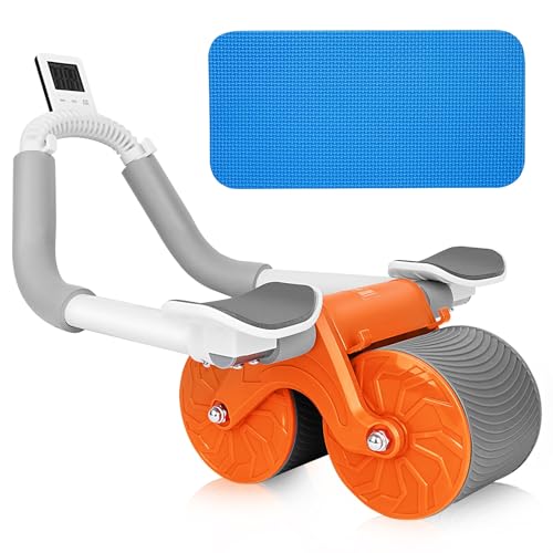 New Ab Roller, Abdominal Exercise Wheel, Double Wheel Abdominal Wheel, Domestic Abdominal Exerciser with Knee Mat for Body Fitness Strength Training Home Gym