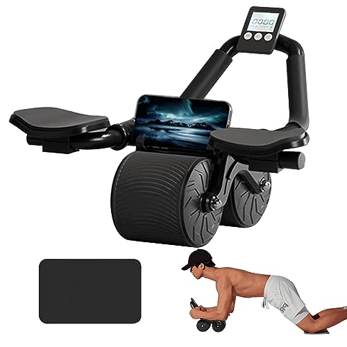 Pafal Elbow Support Automatic Rebound Abdominal Wheel,Ab Roller for Abdominal Exercise Machine,Abs Workout Equipment,Dolly Core Strengthening Trainer Fitness Belly Training Ab Roller
