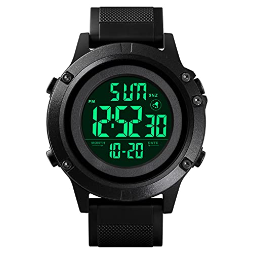 CKE Men’s Digital Sports Watch Large Face Military Waterproof Watches for Men with Stopwatch Alarm