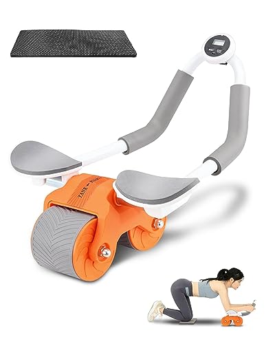 Ab Roller Wheel,Automatic Rebound Ab Roller with Knee Pad,Abdominal Muscle Core Workout Tool,Ab Workout Equipment,Abdominal Exercise Suitable for Indoor Workout, Novice Friendly