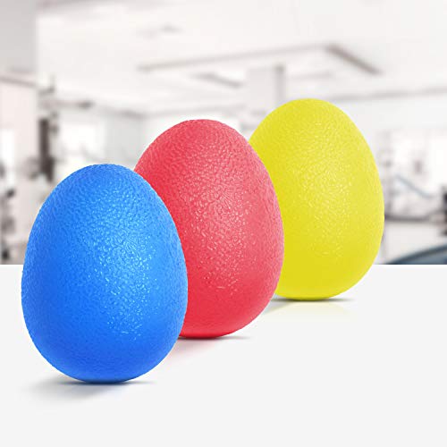 Peradix Hand Grip Strength Trainer, Stress Relief Ball for Adults and Kids, Wrist Rehab Therapy Hand Grip Equipment Ball Squishy – Set of 3 Finger Resistance Exercise Squeezer