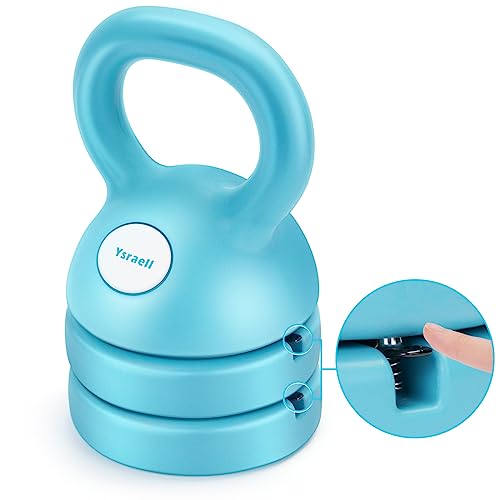 Ysraell Adjustable Kettlebell Weight Set: 3-in-1 Kettlebells (5lbs 8lbs 12lbs for Choose) for Home Gym Full-Body Workout Strength Training Weight Loss | Especially Good for Beginners & Women
