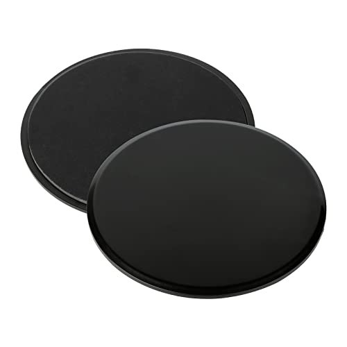 ZILLEEN Exercise Sliders for Working Out Black Fitness Discs for Pilates Women Men, 2 Pack