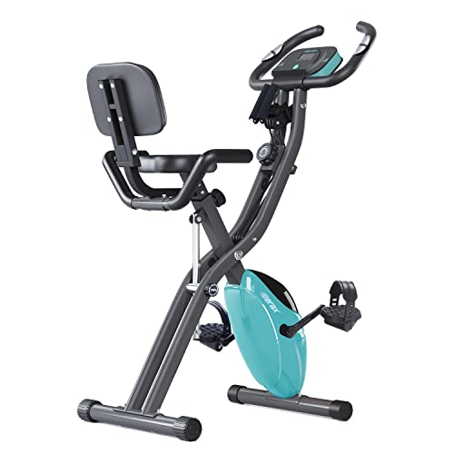 Merax Folding Exercise Bike, 3 IN 1 Recumbent Bike for Home Gym Workout, Indoor Cycling Bike, Upright Stationary Bike Position, 10-Level Magnetic Resistance Fitness Bike for Adults, Seniors, Green
