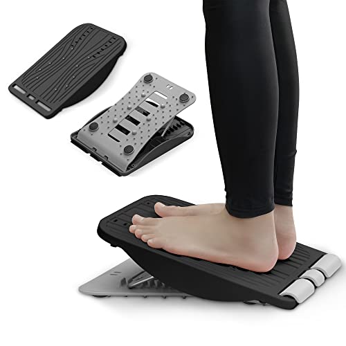 INFIDEZ 3-in-1 Adjustable Incline Slant Board for Calf Stretching Ankle, Foot Massage, 10 Changeable Levels Rocker Board for Plantar Fasciitis Physical Therapy Equipment – Black