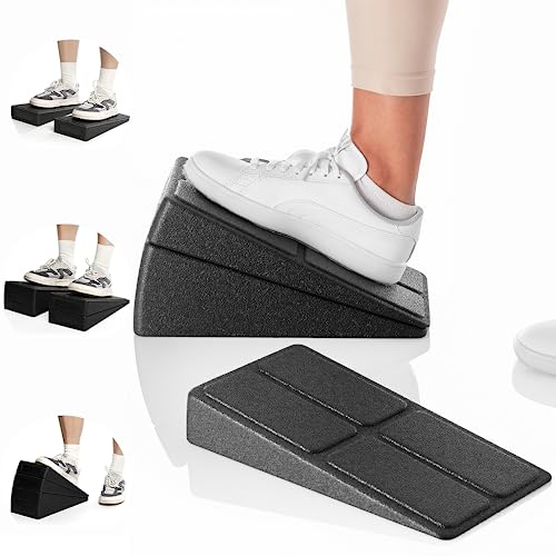 Squat Wedge Block 3 Pcs Adjustable Slant Board for Calf Stretching Foot Stretcher for Physical Home Therapy Stretch Equipment for Squat Ankle Incline Foam Boards Wedge Calve Raise Blocks