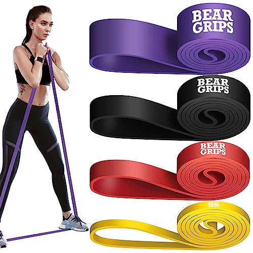 Bear Grips Pull Up Bands for Working Out – Home Gym Equipment Resistance Bands Set for Legs Muscle Training – Pull Up Assistance Bands Elastic Bands for Men and Women Body Stretching, Cross Training